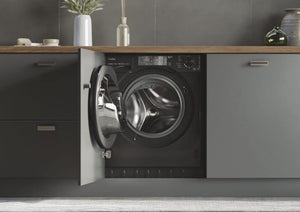 Haier Serie 4 HWDQ90B416FWBB-S - Lavasciuga da incasso, 9 kg di lavaggio, 5 kg di asciugatura/motore inverter, lavaggio extra asciutto grazie a 1.600 giri/min. Funzione lavaggio a vapore/protezione
