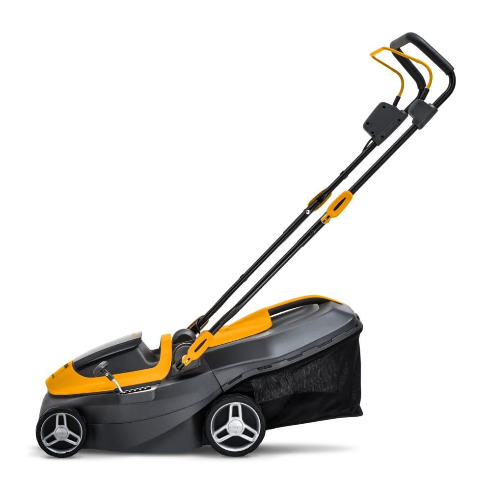 Stiga Tagliaerba a Batteria Collector 136e Kit, Per Giardini Fino a 250 m², Larghezza Taglio 34 cm, Batteria ePower da 20 V (2 x 2 Ah), 550 W, 2 Batterie e Caricatore Inclusi, giallo