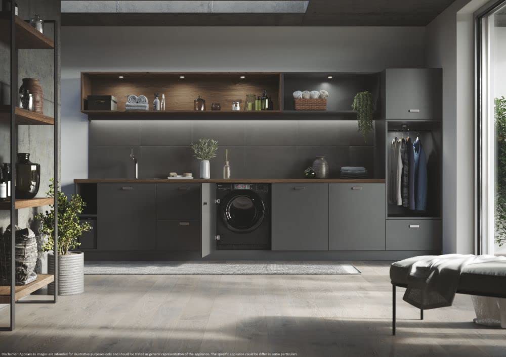 Haier Serie 4 HWDQ90B416FWBB-S - Lavasciuga da incasso, 9 kg di lavaggio, 5 kg di asciugatura/motore inverter, lavaggio extra asciutto grazie a 1.600 giri/min. Funzione lavaggio a vapore/protezione