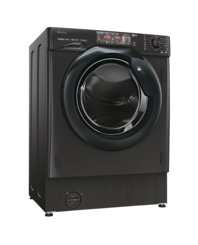 Haier SERIE 4 HWQ90B416FWBB - Lavatrice da incasso con carica frontale, 60 cm, classe di efficienza energetica A/funzione vapore, protezione acqua stop