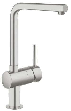 GROHE 31375DC0 Minta Kitchen Tap with Swivel Range, SuperSteel, L-SPOUT