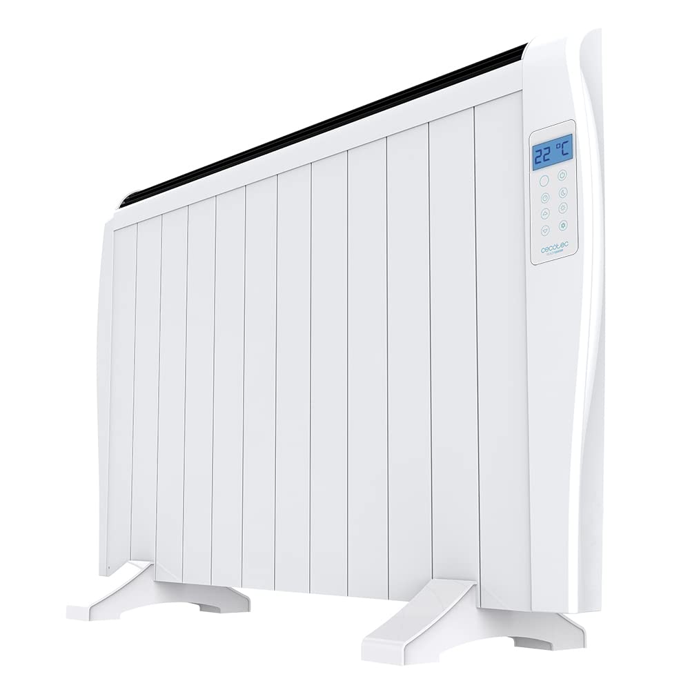 Cecotec Emettitore Termico ReadyWarm 2500 Thermal Black. 12 Elementi e 1800 W, Display LCD, Telecomando a distanza, timer, selezione della temperatura, copertura di 25 m² (12 Moduli, Bianco)