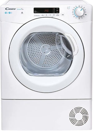 Candy Smart Pro Asciugatrice 10 Kg a Condensazione, Libera Installazione, Classe B, Connessione Wi-Fi + BLE, Controllo da App, Programma Stiro Facile, 59,6 x 58,5 x 85 cm, Bianca - CSOE C10DG-S