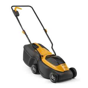 Stiga Tagliaerba a Batteria Collector 136e Kit, Per Giardini Fino a 250 m², Larghezza Taglio 34 cm, Batteria ePower da 20 V (2 x 2 Ah), 550 W, 2 Batterie e Caricatore Inclusi, giallo