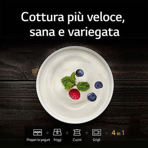 LG MH7235GPS Forno Microonde Smart Inverter con Grill al Quarzo, 32 Litri, 1200 W, Programmi Automatici, 5 Livelli di Potenza, Piatto Microonde Crispy Incluso - Nero Fumè