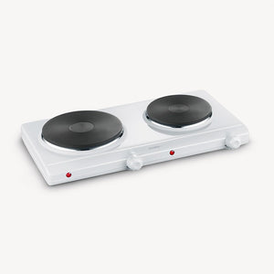 SEVERIN DK 1042 Fornello elettrico a due fuochi, Ø 18 cm x 1.500 W + Ø 15 cm x 1.000 W, Fondelli in ghisa indeformabili, Controllo in continuo della temp. con 2 termostati