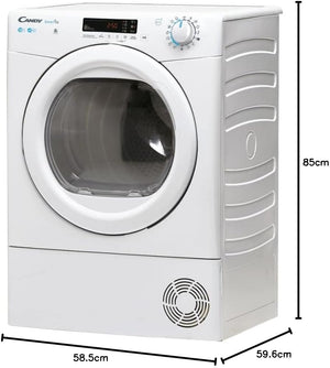 Candy Smart Pro Asciugatrice 10 Kg a Condensazione, Libera Installazione, Classe B, Connessione Wi-Fi + BLE, Controllo da App, Programma Stiro Facile, 59,6 x 58,5 x 85 cm, Bianca - CSOE C10DG-S