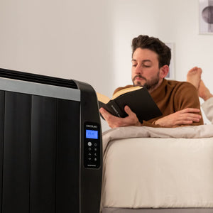 Cecotec Emettitore Termico ReadyWarm 2500 Thermal Black. 12 Elementi e 1800 W, Display LCD, Telecomando a distanza, timer, selezione della temperatura, copertura di 25 m² (12 Moduli, Bianco)
