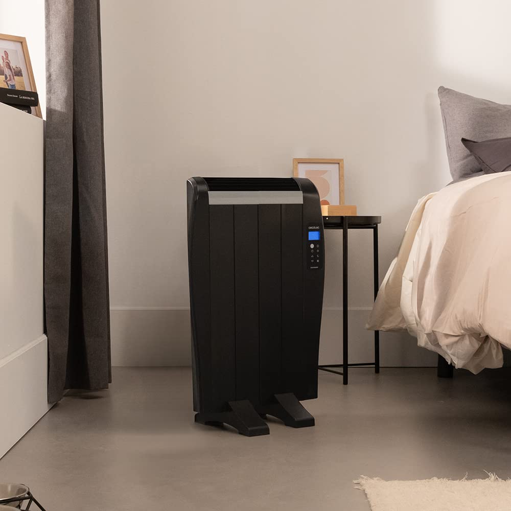 Cecotec Emettitore Termico ReadyWarm 2500 Thermal Black. 12 Elementi e 1800 W, Display LCD, Telecomando a distanza, timer, selezione della temperatura, copertura di 25 m² (12 Moduli, Bianco)