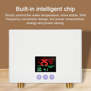 Mulcort Scaldabagno istantaneo 3KW Mini scaldabagno elettrico senza serbatoio a parete con display a LED Regolazione della temperatura a 3 livelli Telecomando per cucina di casa Bagno