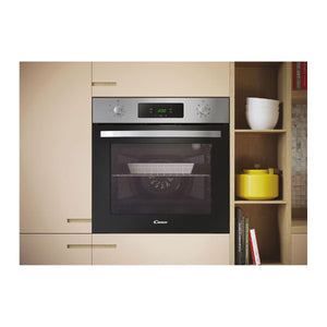 Candy Idea FIDC X605, Forno multifunzione, 65L, 2400W, 1 Vassoio e 2 Griglie, Ventilatore Radiale, 9 Funzioni, Timer, Display touch, Porta Doppio Vetro Rimovibile, Inox e Nero