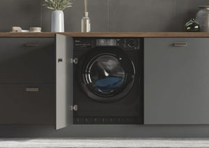 Haier Serie 4 HWDQ90B416FWBB-S - Lavasciuga da incasso, 9 kg di lavaggio, 5 kg di asciugatura/motore inverter, lavaggio extra asciutto grazie a 1.600 giri/min. Funzione lavaggio a vapore/protezione