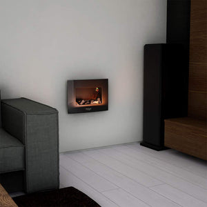 Cecotec Cheminée électrique Ready Warm 2200 Curved Flames. 2000W, 22", 2 niveaux de puissance, 20m2, Télécommande, Panneau curve en verre templé (35", Nero | Telecomando)