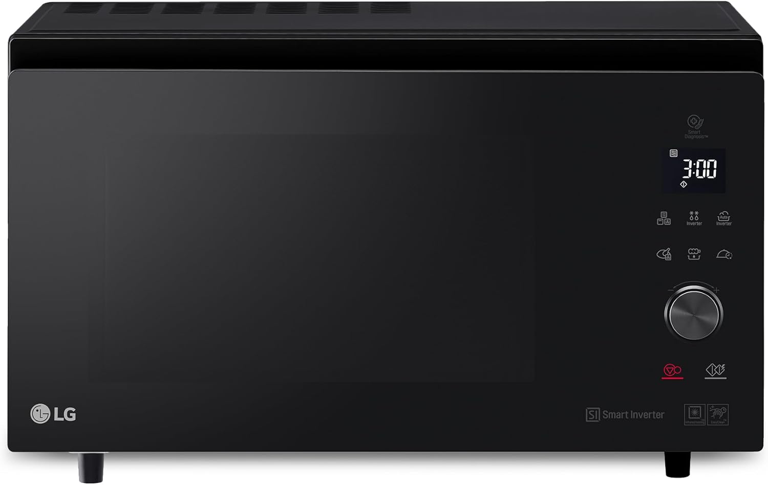 LG MJ3965BPS Forno Microonde Smart Inverter Combinato e Ventilato con Doppio Grill, 39 Litri, 1350 W, Programmi Automatici, 5 Livelli di Potenza, Piatto Microonde Crispy Incluso - Nero Fumè