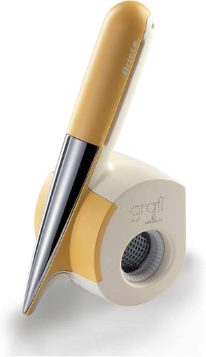 Ariete 457 Gratì Waterproof - Grattugia elettrica Impermeabile - Senza filo - Lavabile sotto acqua corrente - 2 rulli Acciaio Inox - Bianco e Giallo