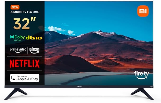 Xiaomi TV F 32, 32 pollici (81 cm), HD, Smart TV, Fire TV,Triple Tuner DVB-C/S/S2/T/T2, Dolby Audio, DTS Virtual:X, DTS-HD, Controllo Vocale Alexa, Compatibile con Apple AirPlay