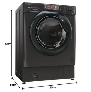 Haier SERIE 4 HWQ90B416FWBB - Lavatrice da incasso con carica frontale, 60 cm, classe di efficienza energetica A/funzione vapore, protezione acqua stop