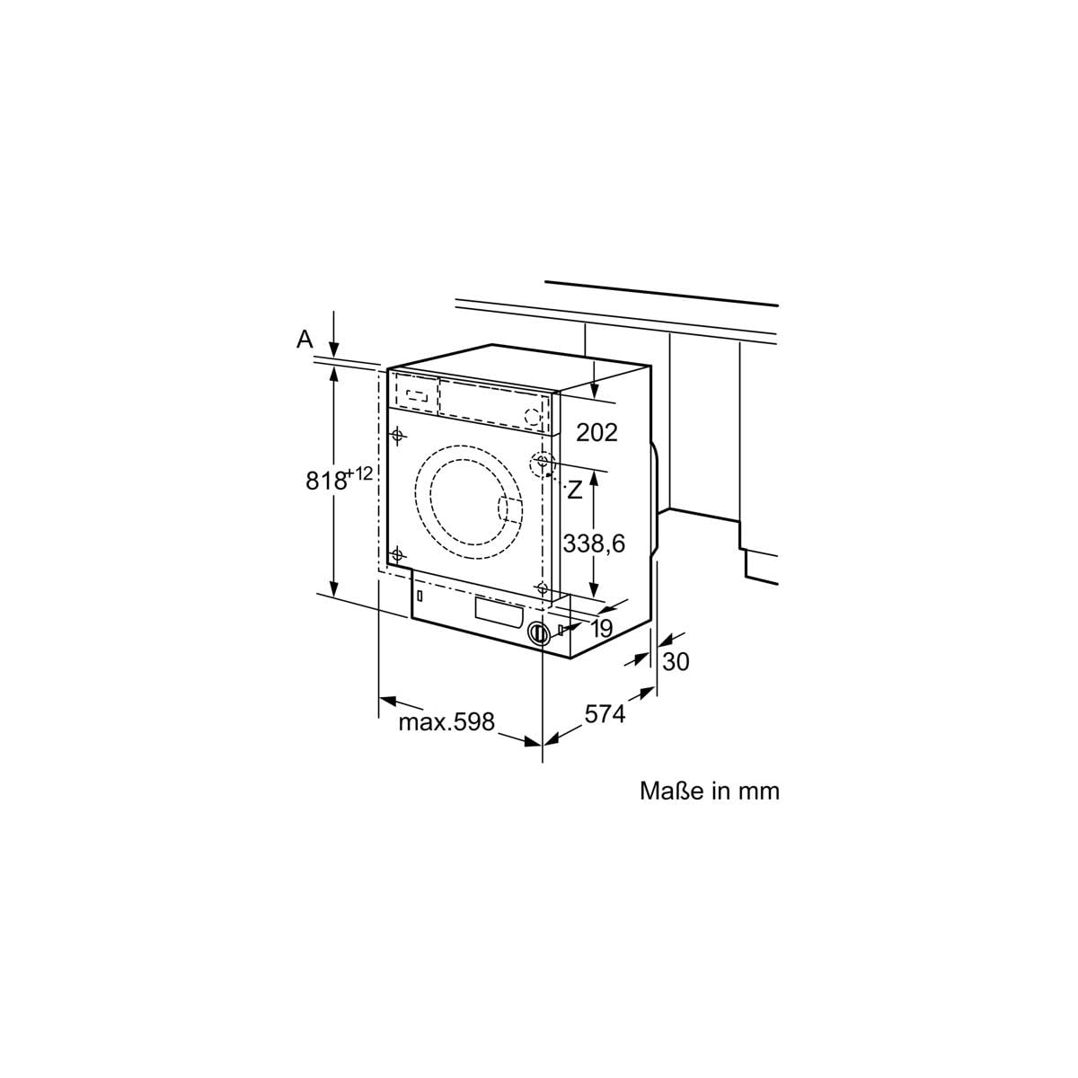 Bosch WIW28443 Serie 8 - Caricatore frontale per lavatrice da incasso, C, 62 kWh, 100 cicli di lavaggio, 1400 giri/min, 8 kg, colore: Bianco