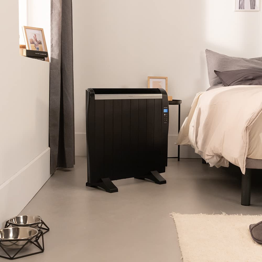 Cecotec Emettitore Termico ReadyWarm 2500 Thermal Black. 12 Elementi e 1800 W, Display LCD, Telecomando a distanza, timer, selezione della temperatura, copertura di 25 m² (12 Moduli, Bianco)