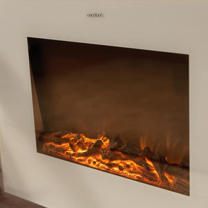 Cecotec Cheminée électrique Ready Warm 2200 Curved Flames. 2000W, 22", 2 niveaux de puissance, 20m2, Télécommande, Panneau curve en verre templé (35", Nero | Telecomando)