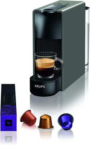 Nespresso Mini macchina da caffè a capsule Krups XN110BRD Essenza | 0,6 L | 19 bar | modalità risparmio energetico | grigio | classe energetica A