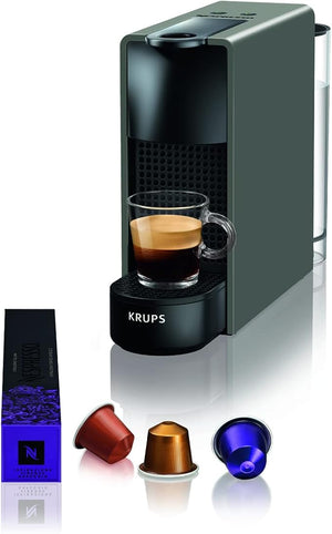 Nespresso Mini macchina da caffè a capsule Krups XN110BRD Essenza | 0,6 L | 19 bar | modalità risparmio energetico | grigio | classe energetica A