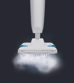 Rowenta RY6557 Steam Power Lavapavimenti Pulisce e Lava Senza necessità di detergenti, Riscaldamento in 30 Secondi, 3 Impostazioni di Vapore, 1200 W, Acciaio Inossidabile, Bianco e Blu