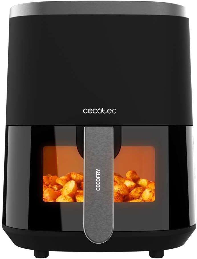 Cecotec Friggitrice ad Aria Cecofry Fantastik Window 4000. Air Fryer Air Fryer. 1400 W, Capacità 4 L, 9 Menu, Controllo Tattile, Tecnologia Perfectcoo, Tempo Regolabile 80-200ºc, 0-60 Minuti