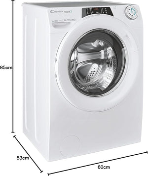 Candy RapidÓ Lavatrice 9 Kg, Libera Installazione, Carica Frontale, Classe A, 1200 Giri, 9 Programmi Rapidi, Funzione Vapore, Wi-Fi + BLE e App hOn, 60 x 53 x 85 cm, Bianca - RO 1294DWMT/1-S
