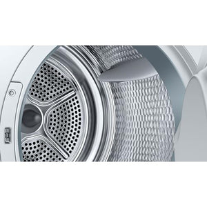 Bosch WQG233D20 - Asciugatrice a pompa di calore per 8 kg, serie 6, A+++, 176 kWh/anno, design anti-vibrazione, sistema di asciugatura sensibile, refrigerante ecologico, bianco, WQG233D20