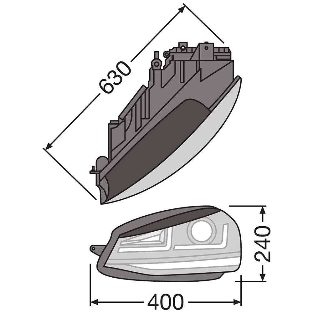 Faro OSRAM LEDriving® LED, edizione Chrome come sostituzione del faro xeno, upgrade LED, LEDHL104-CM, solo per guida a sinistra (1 set completo)