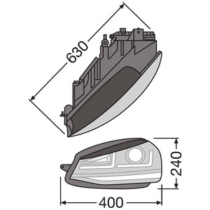 Faro OSRAM LEDriving® LED, edizione Chrome come sostituzione del faro xeno, upgrade LED, LEDHL104-CM, solo per guida a sinistra (1 set completo)