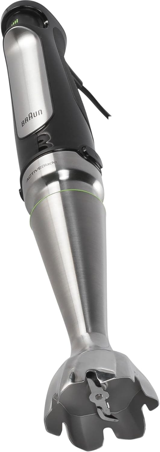 Braun MultiQuick7 MQ7035X 5 ANNI DI ASSISTENZA, Minipimer Frullatore Immersione, Dotazione Frusta a Filo, Tritatutto da 500ml, Bicchiere Graduato da 600ml, 1000W, Tecnologia Tedesca, Nero