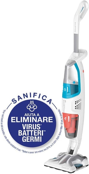 Rowenta RY8534WH Clean & Steam Multi Scopa a Vapore Lavapavimenti Multisuperficie con Accessori, Aspira, Lava e Igienizza Insieme, Elimina Germi e Batteri, Serbatoio Portatile Amovibile, Senza Sacco