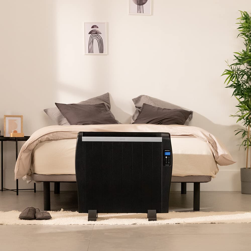 Cecotec Emettitore Termico ReadyWarm 2500 Thermal Black. 12 Elementi e 1800 W, Display LCD, Telecomando a distanza, timer, selezione della temperatura, copertura di 25 m² (12 Moduli, Bianco)