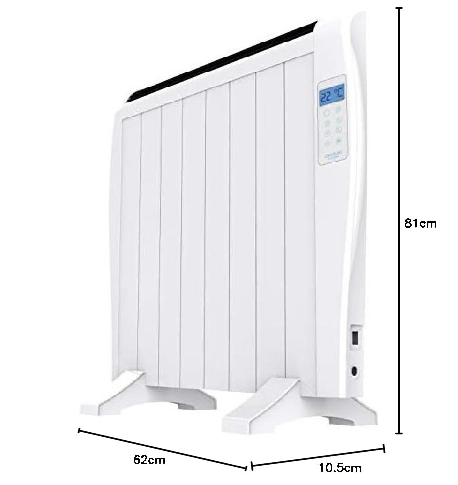 Cecotec Emettitore Termico ReadyWarm 2500 Thermal Black. 12 Elementi e 1800 W, Display LCD, Telecomando a distanza, timer, selezione della temperatura, copertura di 25 m² (12 Moduli, Bianco)
