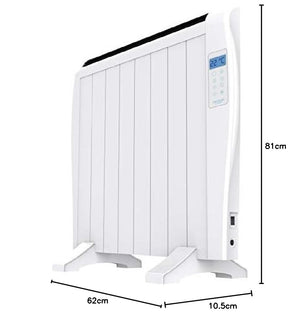 Cecotec Emettitore Termico ReadyWarm 2500 Thermal Black. 12 Elementi e 1800 W, Display LCD, Telecomando a distanza, timer, selezione della temperatura, copertura di 25 m² (12 Moduli, Bianco)