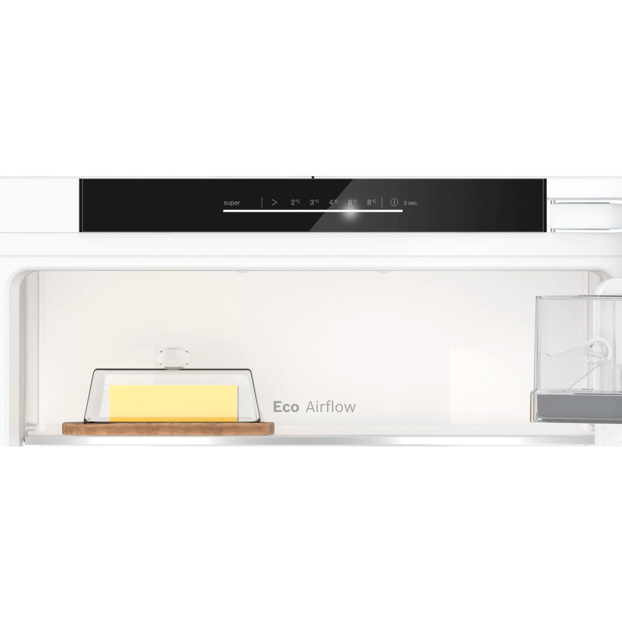 Bosch KIR41ADD1, serie 6, frigorifero da incasso, nicchia 122,5 x 56 cm, prodotto in Germania, freschezza più lunga con VitaFresh XXL, ripiani in vetro di sicurezza, molto silenzioso, raffreddamento