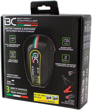 BC Battery Controller K900 EDGE Caricabatterie/Mantenitore Intelligente 1 Amp per BMW, per Batterie 6V/12V/12V CAN-BUS Piombo-Acido, adatto per Moto e Scooter fino a 100Ah