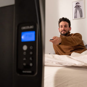 Cecotec Emettitore Termico ReadyWarm 2500 Thermal Black. 12 Elementi e 1800 W, Display LCD, Telecomando a distanza, timer, selezione della temperatura, copertura di 25 m² (12 Moduli, Bianco)