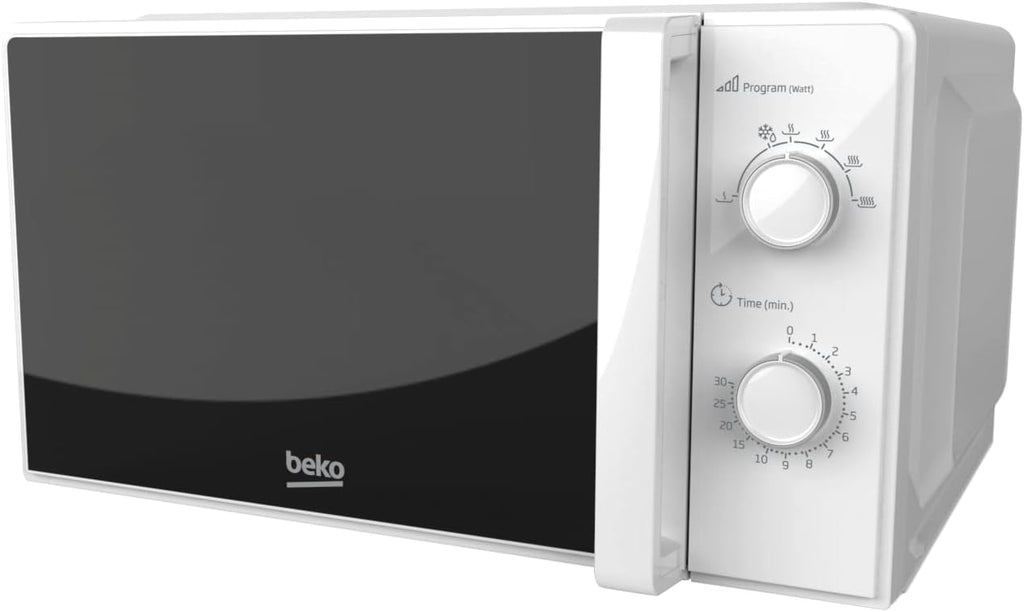 Beko - MOC20100WFB - Forno a Microonde, 5 Livelli Potenza, 20 Litri, 700 W, Libera Installazione, Timer 30 min - Bianco, 45,2 x 32,5 x h26,2 cm