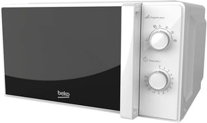 Beko - MOC20100WFB - Forno a Microonde, 5 Livelli Potenza, 20 Litri, 700 W, Libera Installazione, Timer 30 min - Bianco, 45,2 x 32,5 x h26,2 cm