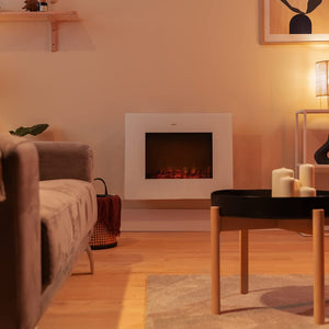 Cecotec Cheminée électrique Ready Warm 2200 Curved Flames. 2000W, 22", 2 niveaux de puissance, 20m2, Télécommande, Panneau curve en verre templé (35", Nero | Telecomando)
