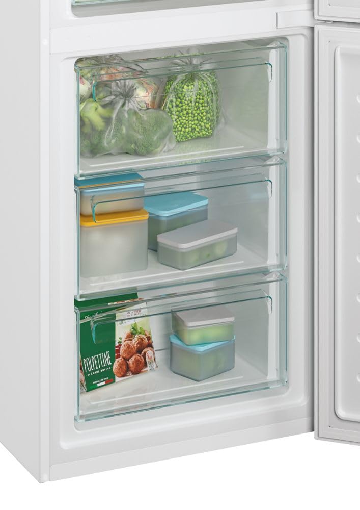 Candy, Frigorifero Fresco, CCE3T618EW, Frigorifero combinato, 341 Litri, 39 dB, Total No Frost, App hOn, Bianco, AxLxP 185x59,5x65,8 cm [Classe di efficienza energetica E]