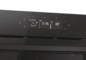 CANDY CA6 N5G3YTB Forno multifunzione da incasso, pirolisi, calore pulsato, classe A++, 78 litri, connettività Wi-Fi, 2 lecchefritte + 2 griglie + 1 coppia di guide telescopiche, chiusura morbida