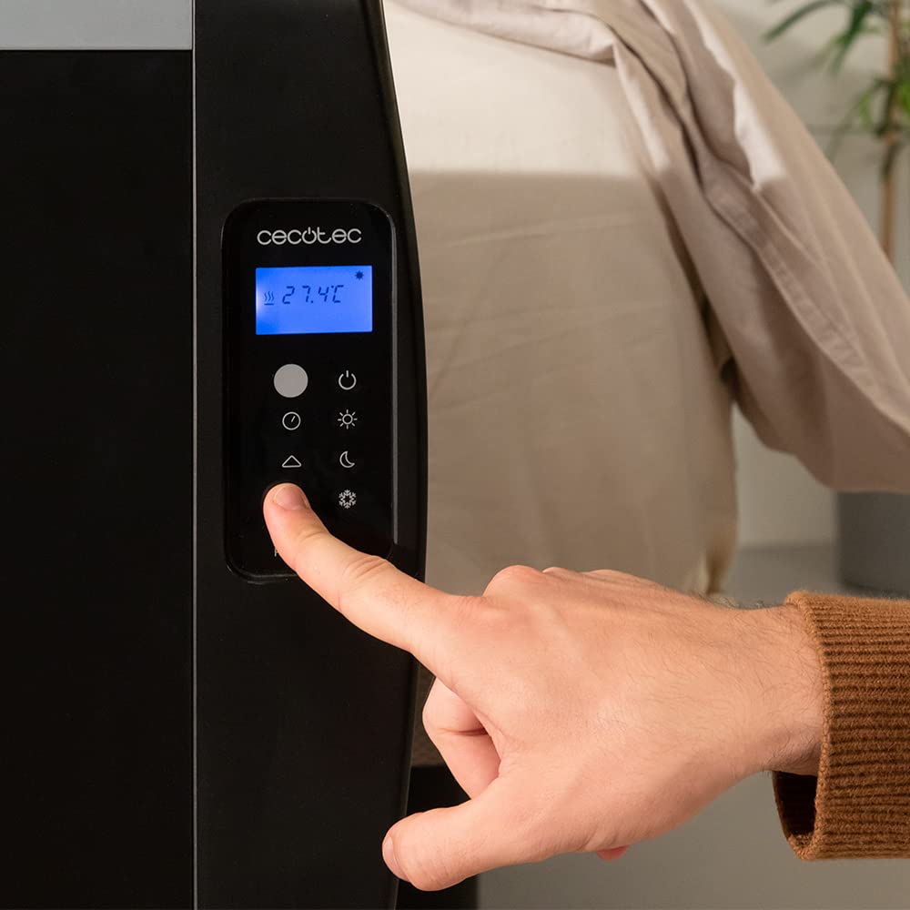 Cecotec Emettitore Termico ReadyWarm 2500 Thermal Black. 12 Elementi e 1800 W, Display LCD, Telecomando a distanza, timer, selezione della temperatura, copertura di 25 m² (12 Moduli, Bianco)
