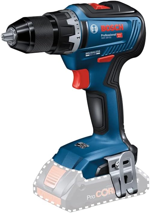 Bosch Professional 06019H5202 GSR 18V-55-Avvitatore Senza Batteria, 18 Volt, Max. Momento torcente: 55 NM, in Scatola di Cartone, 18 V, Blu