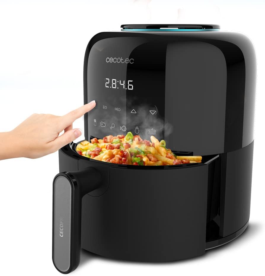 Cecotec Friggitrice ad Aria Cecofry Pixel 2500 Touch. Air Fryer 1200W, Capacità 2,5L, 6 Programmi, Controllo Digitale, Timer, Manico Del Corpo e Tocco Freddo, Piedi Antidisdain, Tecnologia PerfectCook