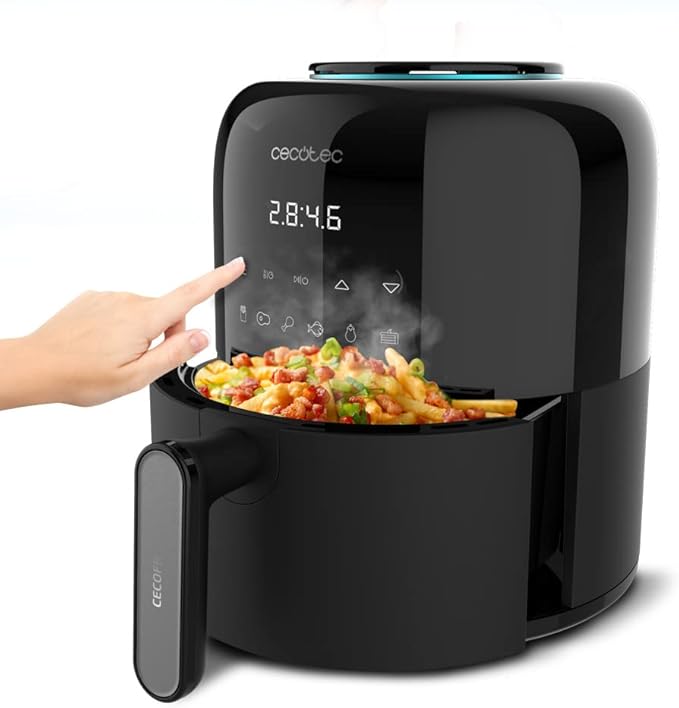 Cecotec Friggitrice ad Aria Cecofry Pixel 2500 Touch. Air Fryer 1200W, Capacità 2,5L, 6 Programmi, Controllo Digitale, Timer, Manico Del Corpo e Tocco Freddo, Piedi Antidisdain, Tecnologia PerfectCook