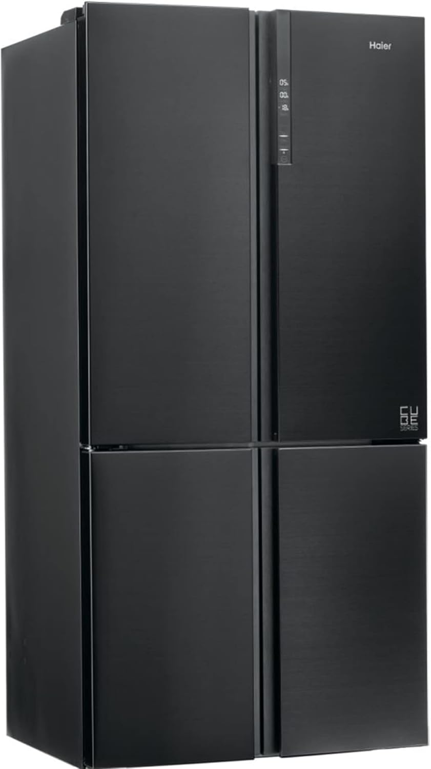 Haier HTF-610DSN7, Frigorifero Cube 4 Porte,Iconic Black, Libera installazione, ABT luce UV antibatterica